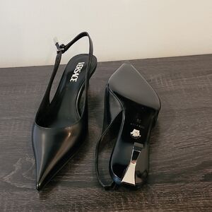 Versace Black Slingback Heels